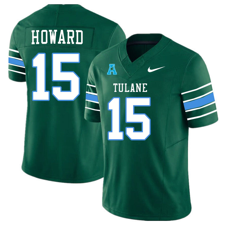 #15 Sam Howard Tulane Green Wave Jersey College Football Uniforms,Apparels Stitched-Green